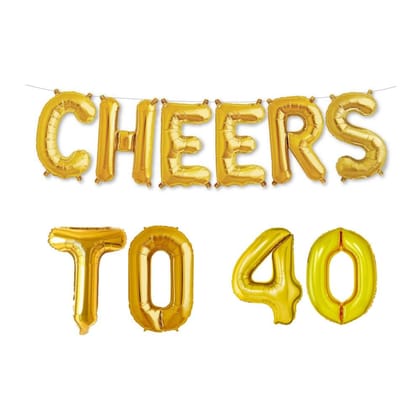 Balloonistics Cheers to Forty Foil Balloon Combo Number 40 Foil Balloon for Birthday and Anniversary
