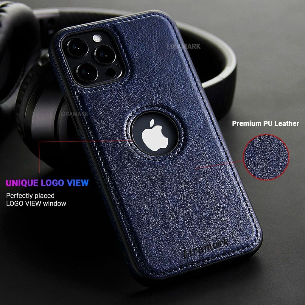 LIRAMARK PU Leather Flexible Back Cover Case Designed for iPhone 12 Pro