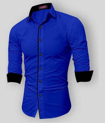 vee bee collection - Blue Cotton Blend Regular Fit Men's Casual Shirt (Pack of 1)