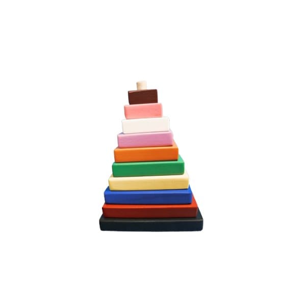 Wooden Multicolor Stacker Square