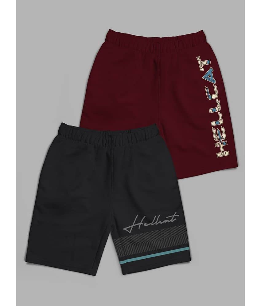 HELLCAT Pack of 2 Girls Cotton Blend Hot Pants ( Multicolor )