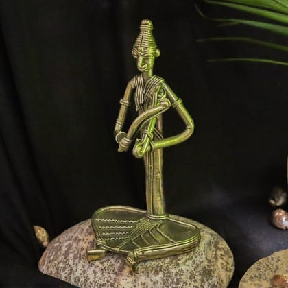 Dhokra Crafted Tribal Musician Figurine (Copy)