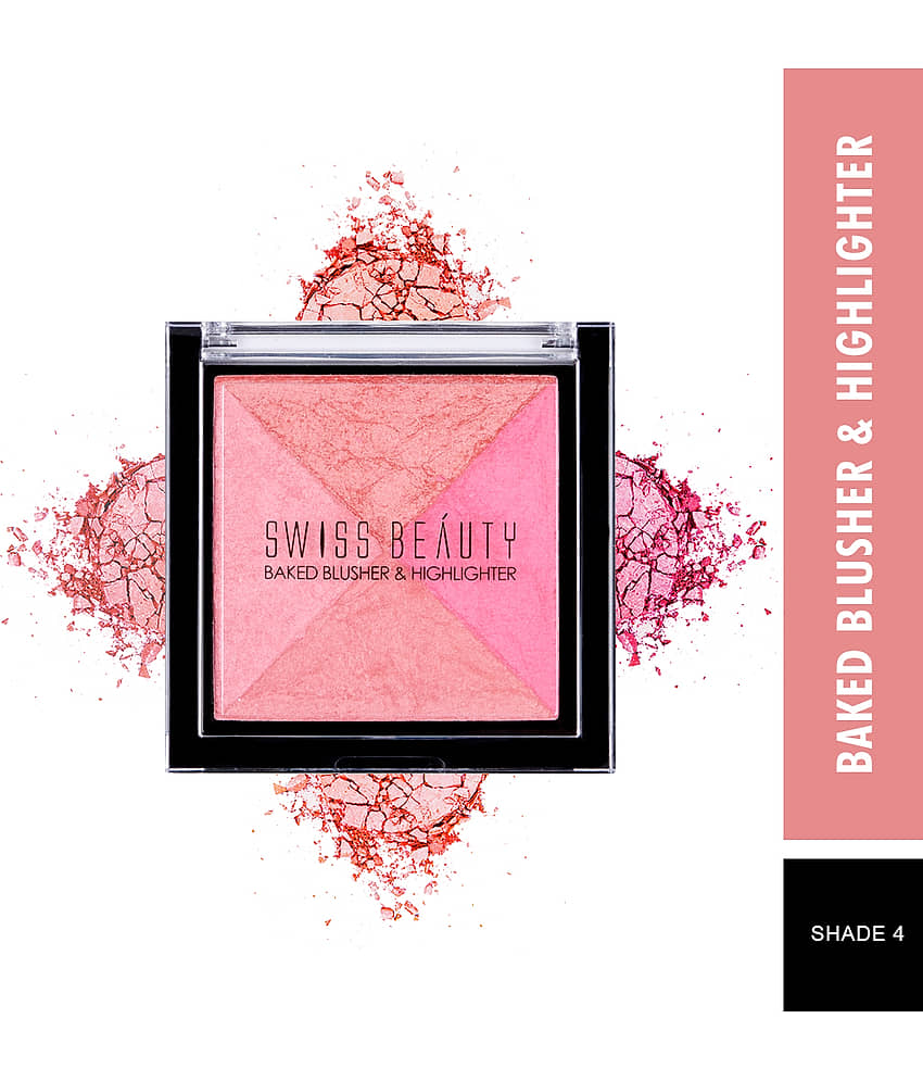 Swiss Beauty Baked Blusher & Highlighter (Shade-02), 7gm