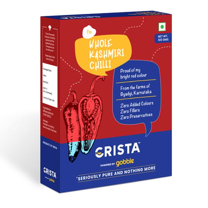 CRISTA Kashmiri Chilli, 100 gm CRISTA Kashmiri Chilli, 100 gm