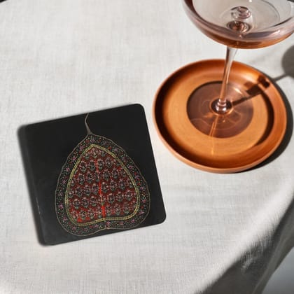 Elegant Petal Print MDF Coaster – Stylish & Durable Design (Set of 4)-petal