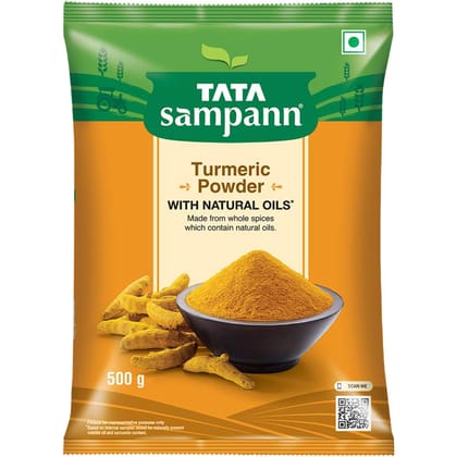 Tata Sampann Turmeric Powder With Natural Oils, 500g, Haldi Powder Tata Sampann Turmeric Powder With Natural Oils, 500g, Haldi Powder