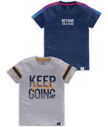 CODEZ Pack of 2 Boys Cotton Blend T-Shirt ( Multi Color )