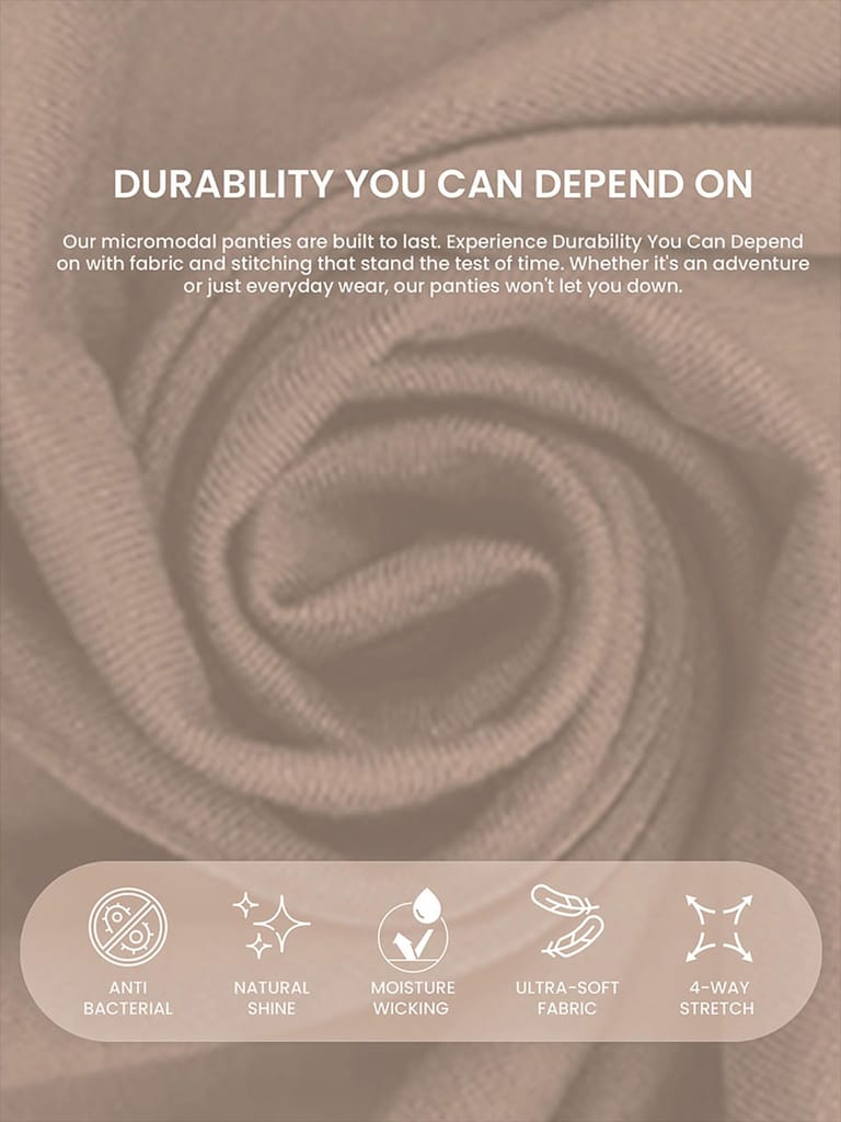 Freecultr Women’s Micromodal Mid-Rise Hipster | Super Soft & Breathable Fabric | Medium Rear Coverage | Comfortable Stretch Elastic | Pack of 3 |Color - Sable Black,Pink,Coffee