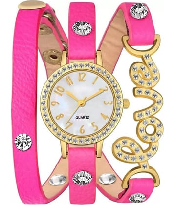 Cosmic - Pink Leather Analog Womens Watch