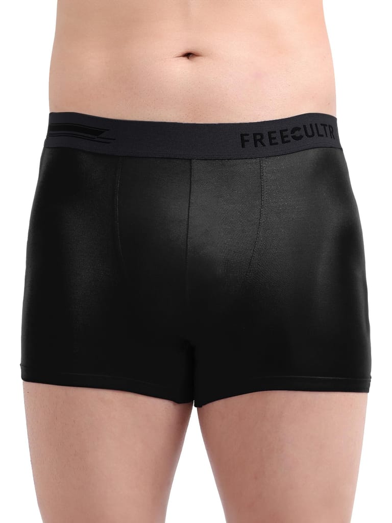 FREECULTR Men's Underwear Anti Bacterial Micromodal Airsoft Trunk - Non Itch No Chaffing Sweat Proof -  Pack of 1-Pot Black
