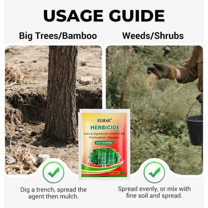 ELHAE Plant Boost Biofertilizer (50ml) + Natural Weed Control Granules (2 x 200g) | Organic Growth & Safe Weed Management Combo | Pet & Soil Friendly | Garden & Farm Use