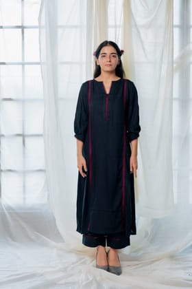 Black and berry kurta set-M