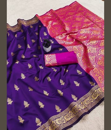 fab woven Art Silk Woven Kanjeevaram Sarees With Unstitched Blouse Piece ( Yellow )