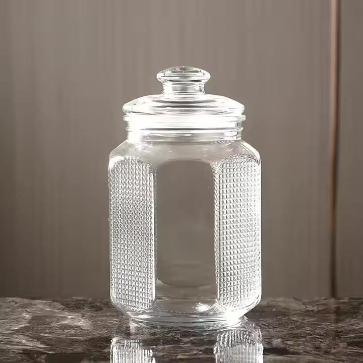 glass container jar with lid | 2.2 Littre | Big Size Pop jar | Kitchen Storage Food Containers For Storing Spices, Jam, Honey, Aachar, Sugar, Coffee, Dried Masala