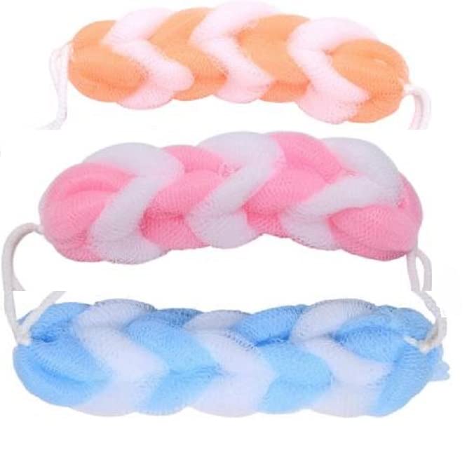 Elecsera Hanging Bath Shower Long Loofah Sponge Pouf Body Scrubber Exfoliator| Bathing Long Loofah for Men and Women| Ultra Soft Bath Sponge Loofah/Scrub(pack of 3) - Body Care - Loofah and Other Tools | Buy online on ZillyBuy