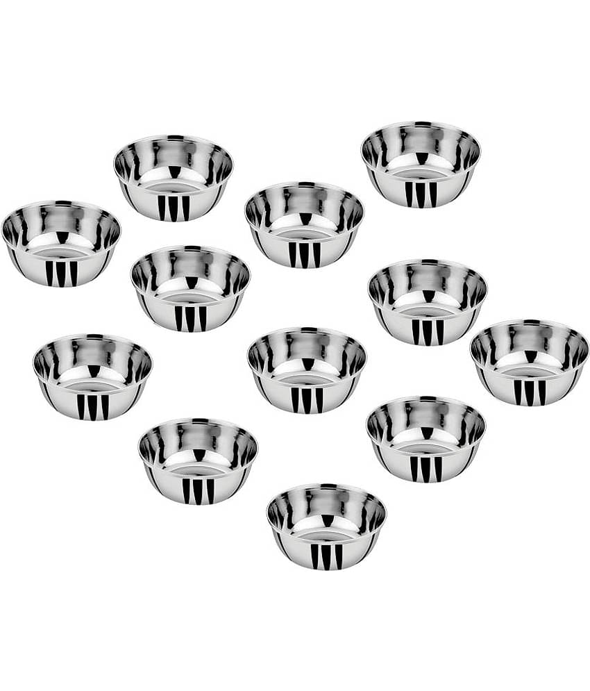 A & H ENTERPRISES - Sabzi Bowl /Katori Heavy Guage Stainless Steel Cereal Bowl 200 mL ( Set of 12 )
