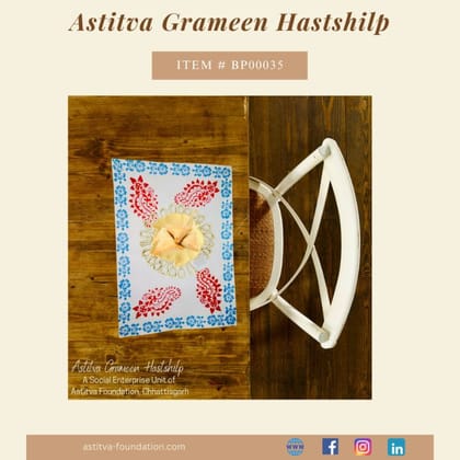 Hand Block–Printed Floral Cotton Placemats 