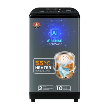 Acer 10.0 Kg 5 Star Fully-Automatic Top Loading Washing Machine (AR10HFATLH2C2IG24D, Inox Grey,12 Wash Programs, In-Built Heater, Magic Filter, Robust Motor) Acer 10.0 Kg 5 Star Fully-Automatic Top Loading Washing Machine (AR10HFATLH2C2IG24D, Inox Grey,1