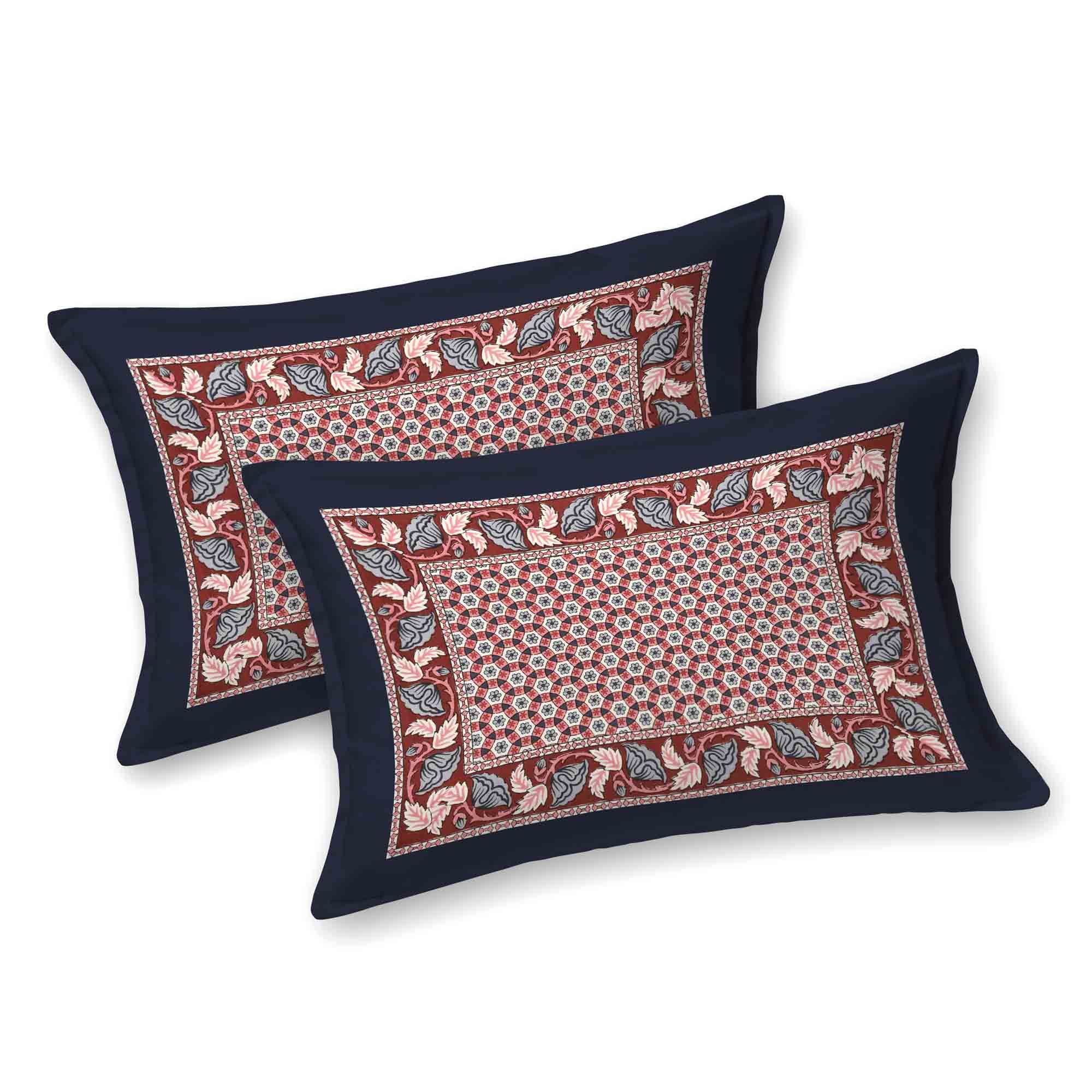 Bedsheet 100% Pure Cotton sanganeri Jaipuri Printed Double Bedsheet With Matching 2 Pillow Covers