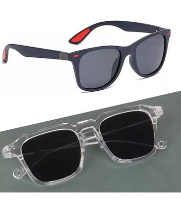 Elligator Multicolor Rectangular Sunglasses ( Pack of 2 )