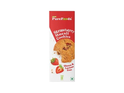 PureFoods Gluten-Free Strawberry Muesli Cookies - 140g - Pack of 2