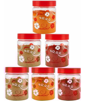 PearlPet - Red Polyproplene Food Container ( Pack of 6 )