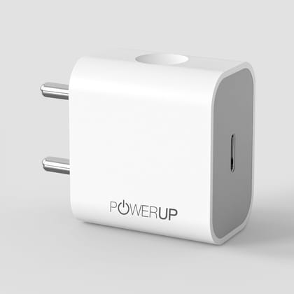 POWERUP Turbo 20W PD Type C GaN Wall Charger - White