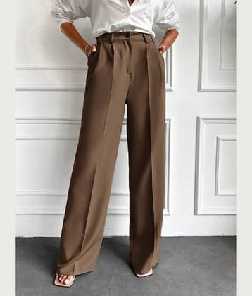 Broadstar Pack of 1 Polyester Baggy Women's Casual Pants ( Brown )