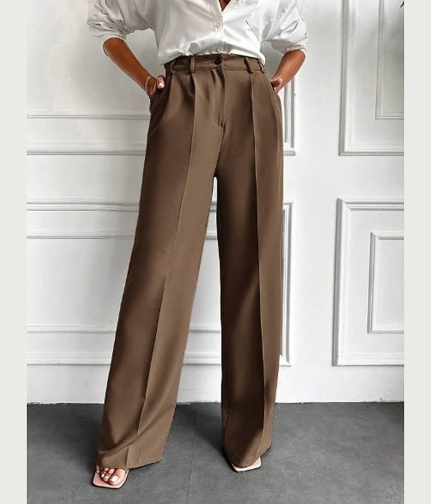 Broadstar Pack of 1 Polyester Baggy Women's Casual Pants ( Brown )