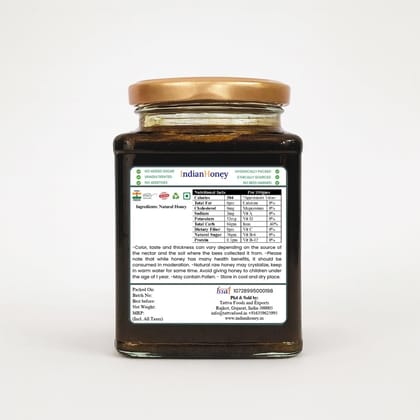 IndianHoney Sidr Honey | Pure & Natural | Unprocessed, Unfiltered, No Added Sugar | Ethically Sourced Natural Sweetener | Rich in Antioxidants | 500g Glass Jar