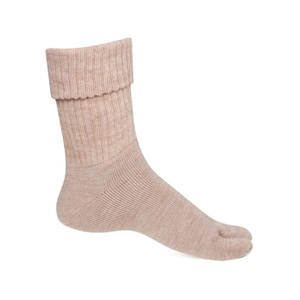 Women's Woolen Thumb Socks Fawn Free Size
