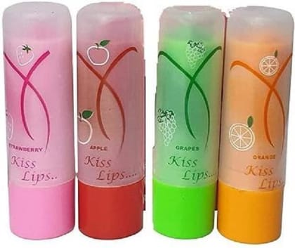 Elecsera 3D Lip Balm for Dark Lips with Vitamin E Pure Petroleum Jelly FRUITY (Pack of: 4, 12 g)