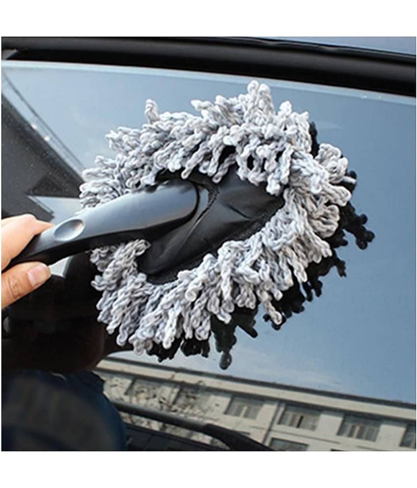 Grey Microfiber Car Wash Duster Cleaning Dirt Dust Cleaner Brush Dusting Tool Mop Gray 1 Piece