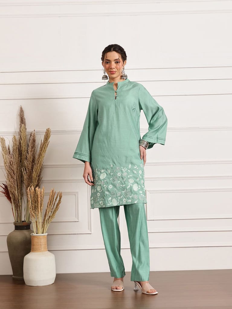 Sea Olive Festival Kurta Set