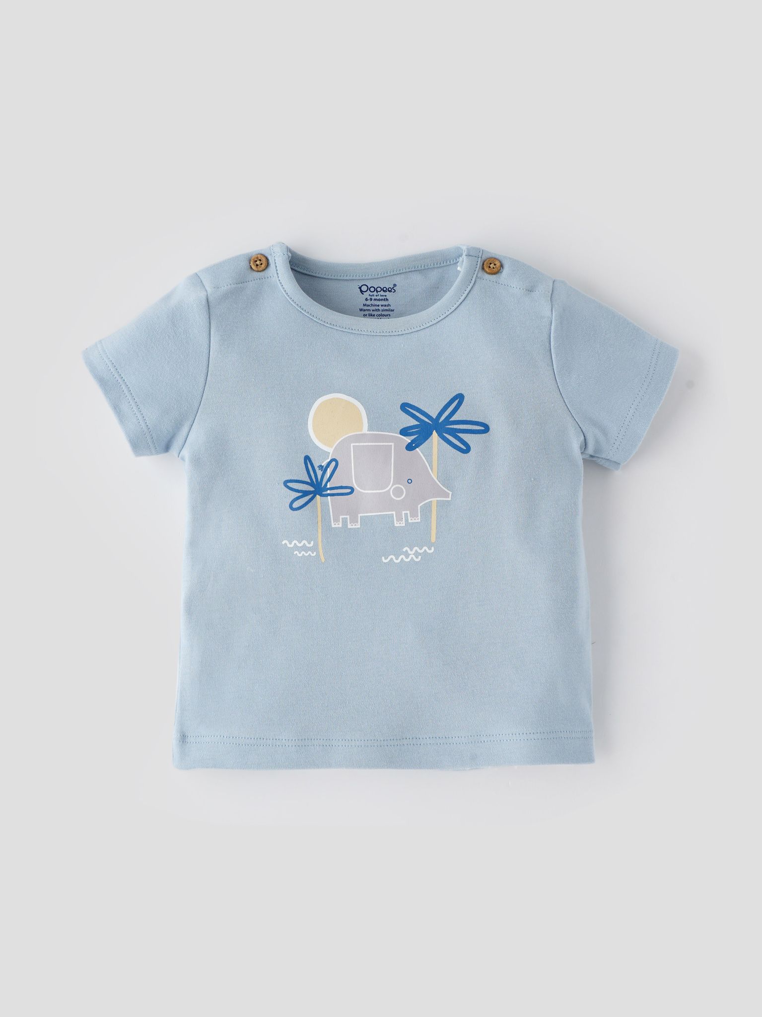 Skin-friendly & Comfy Chest Printed T-shirt for New Born Baby-0-1 M