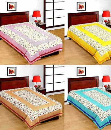 Uniqchoice Cotton Single Bedsheet ( Multi )