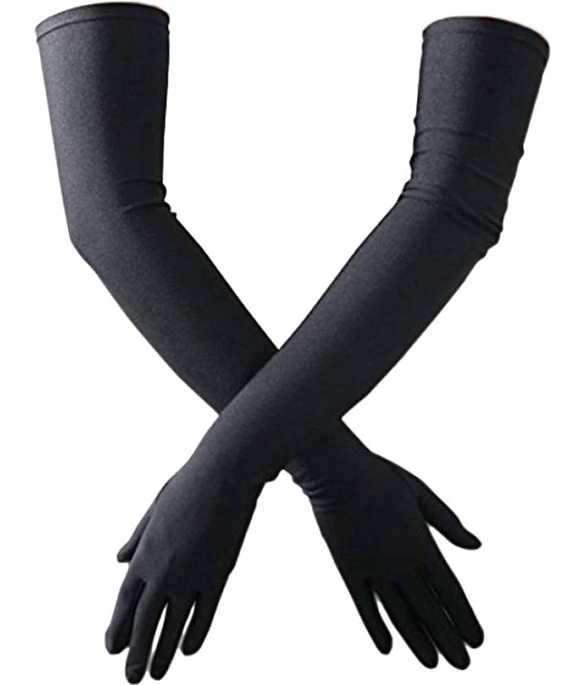 Tahiro Black Cotton Casual Sun Rays Protector Full Length Gloves - Pack Of 1