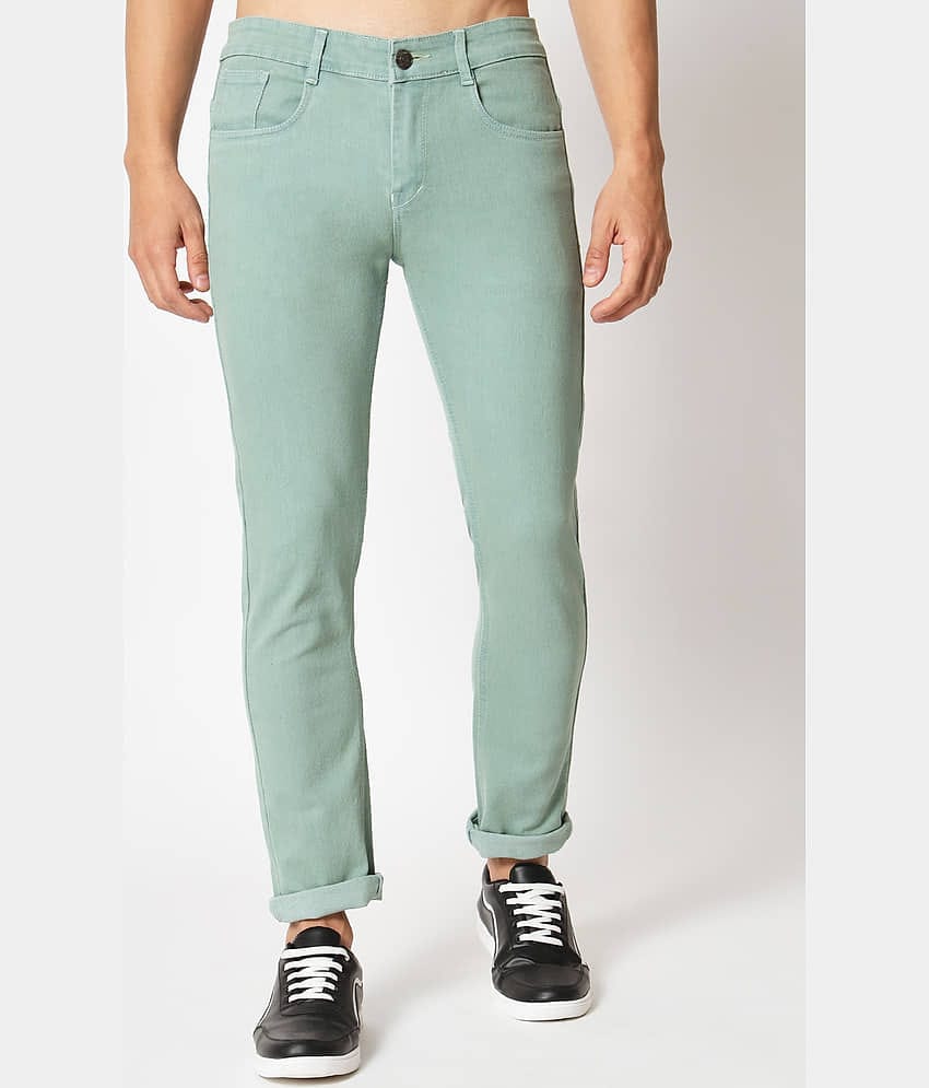 RAGZO - Light Green Denim Slim Fit Men's Jeans ( Pack of 1 )