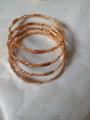 Elegant One Gram Gold Stone Bangles