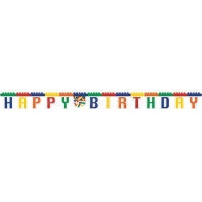 Wanna Party Lego Block HaPPy Birthday Letter Banner - 9FT