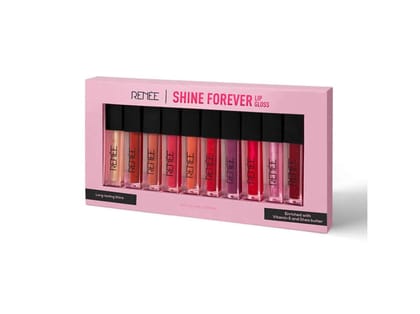 RENEE Shine Forever Lip Gloss Combo of 10, 1ml Each RENEE Shine Forever Lip Gloss Combo of 10, 1ml Each