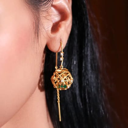 Sitayan Vatika Silver Golden beauty Sui Dhaga Earrings.-Gold
