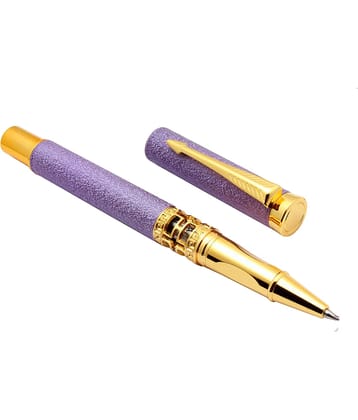 Srpc Luoshi 3217 Matte Violet Rock Finish Metal Body Arrow Clip Roller Ball Pen