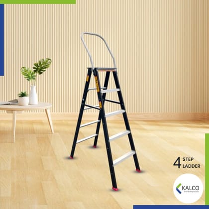 4 Step Ladder, Foldable with Top Support Handle and Top Metal Plate (Model: K-7023 in Medium)