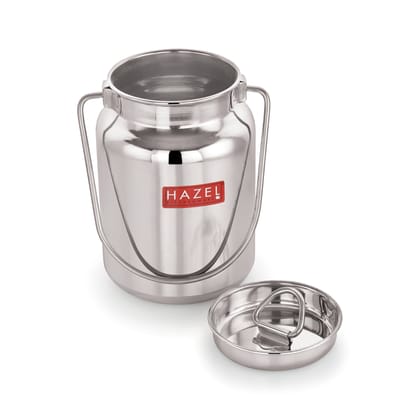 HAZEL Stainless Steel Oil Container, 1L Airtight Steel Ghee Jar with Lid , SS Storage Milk Can for Kitchen , Small Steel Container for Cooking Oil