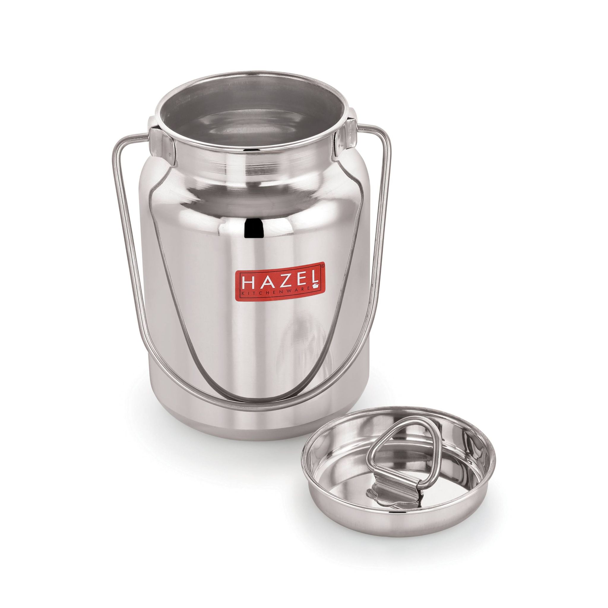 HAZEL Stainless Steel Oil Container, 1L Airtight Steel Ghee Jar with Lid , SS Storage Milk Can for Kitchen , Small Steel Container for Cooking Oil