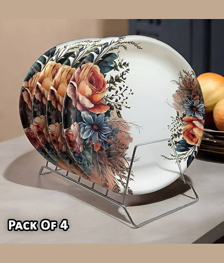 Inpro 4 Pcs Melamine Multi Color Full Plate