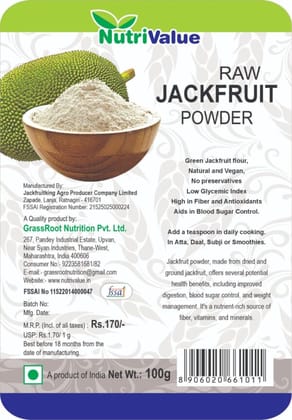 NutriValue Raw Jackfruit Powder (100g) | Low Glycemic Index | Healthy Cooking Ingredient