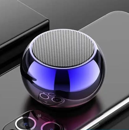 Mini Boost 4 Bluetooth Speaker 4D Mini Electroplating Round Steel Speaker - Multicolor - Pack of 1