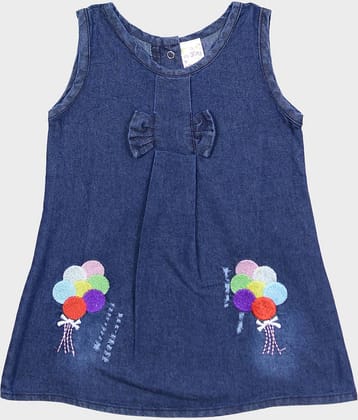 Me N My CLOSET Pack of 1 Baby Girls Denim Frock ( Blue )